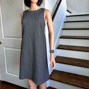Ann Taylor Loft Black and White Herringbone Sleeveless Dress